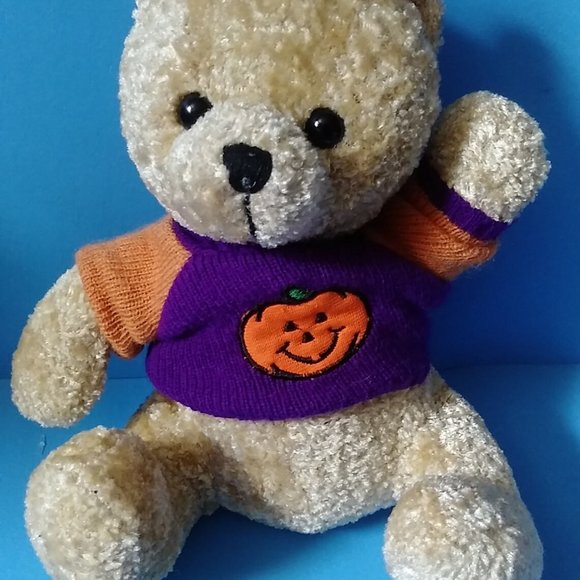 Teddy Bear Plush Stuffed Animal Halloween Pumpkin - Picture 2 of 6